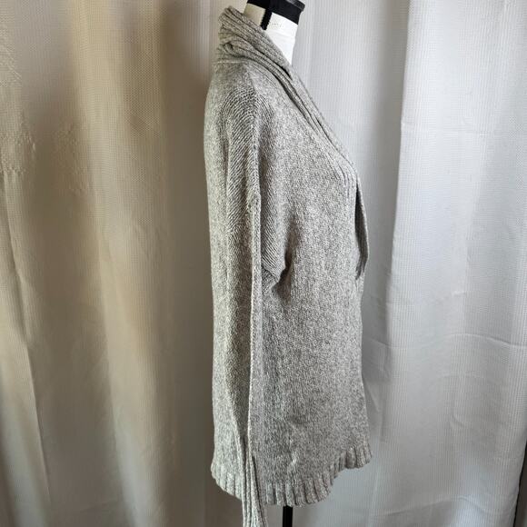 Eddie Bauer Sleepwear Open Front Beige Size XS/S Petite Cardigan Cozy Cowl Neck - Picture 7 of 8